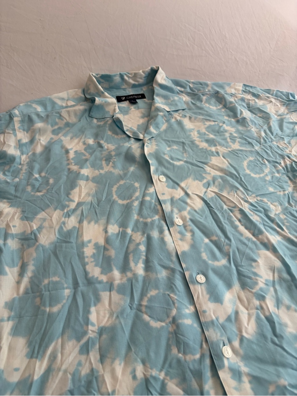 Daniel Cremieux Light Blue and White Tie-Dye Button-Down Shirt